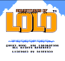 Adventures of Lolo (Europe) Title Screen